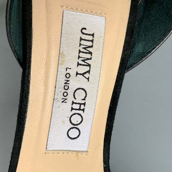 JIMMY CHOO Black Silver Ankle Strap Pumps - Picture 6 of 7